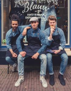 Example of employees uniforms made of denim